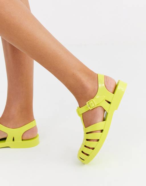 neon green flat shoes