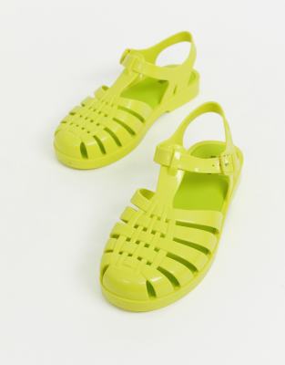 green jelly shoes