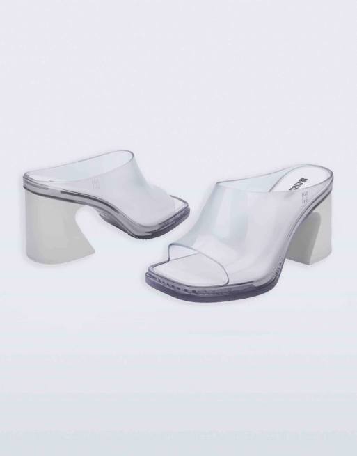Melissa Nora mule in clear / white, 3 of 4