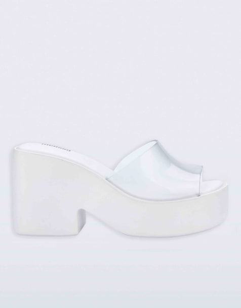 Melissa Posh platform heel in clear white - view 1