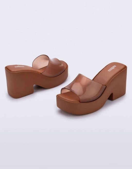 Melissa Posh platform heel in transparent brown, 3 of 4