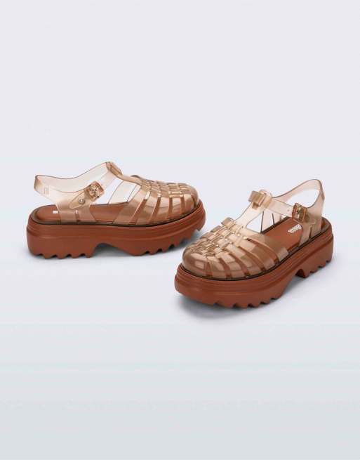 Melissa Possession platform ii jelly sandals in transparent brown, 3 of 4