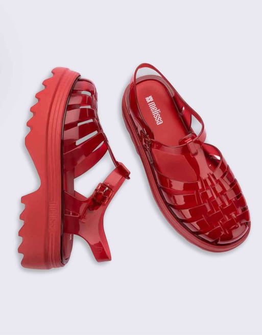 Melissa Possession platform ii jelly sandals in transparent red, 4 of 4