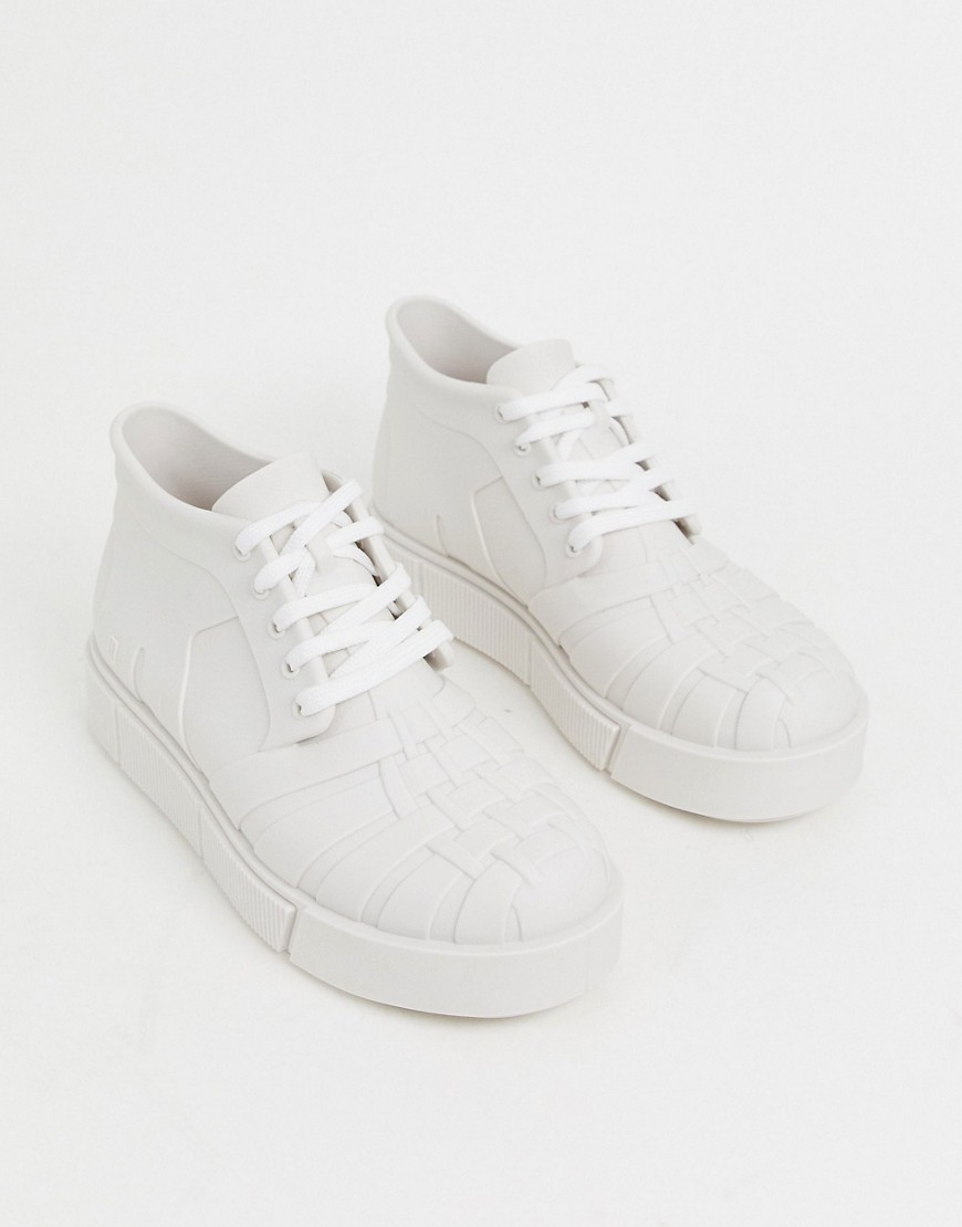 Melissa - Sneakers alte bianche con suola spessa-Bianco