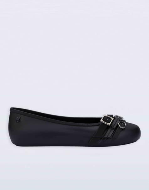 Melissa Soft ballerina belt flats in black - view 1