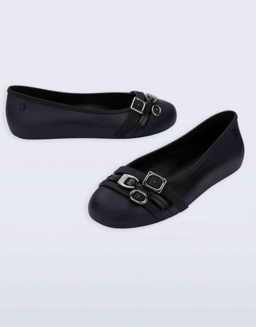 Melissa Soft ballerina belt flats in black, 3 of 4