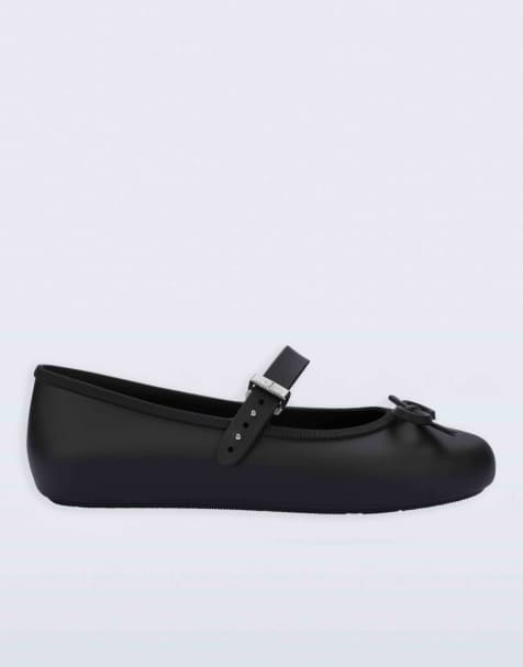 Melissa Soft ballerina delicate bow in black / black - view 1