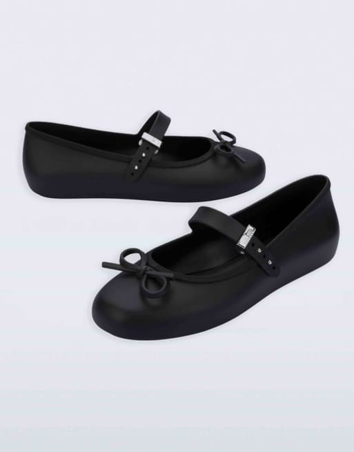 Melissa Soft ballerina delicate bow in black / black, 3 of 4