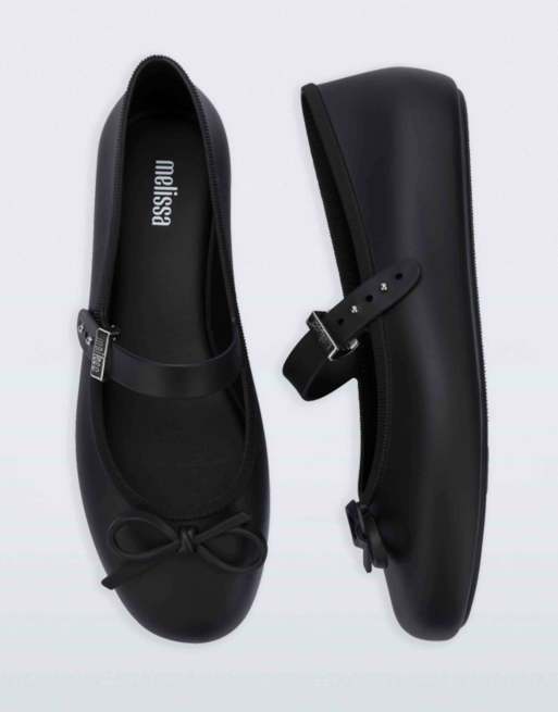 Melissa Soft ballerina delicate bow in black / black, 4 of 4