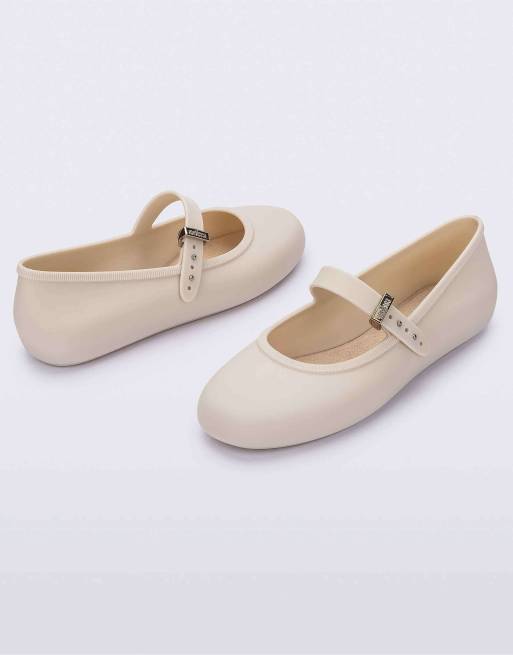 Melissa soft ballerina flats in beige, 3 of 4