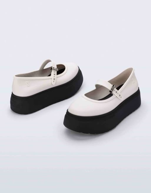 Melissa Soft ballerina platform in black / white, 3 of 4