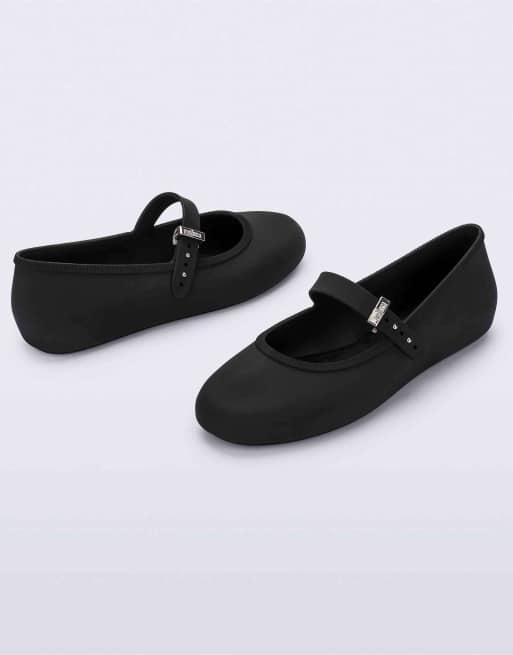 Melissa soft ballerina slip on shoes in black, 3 of 4