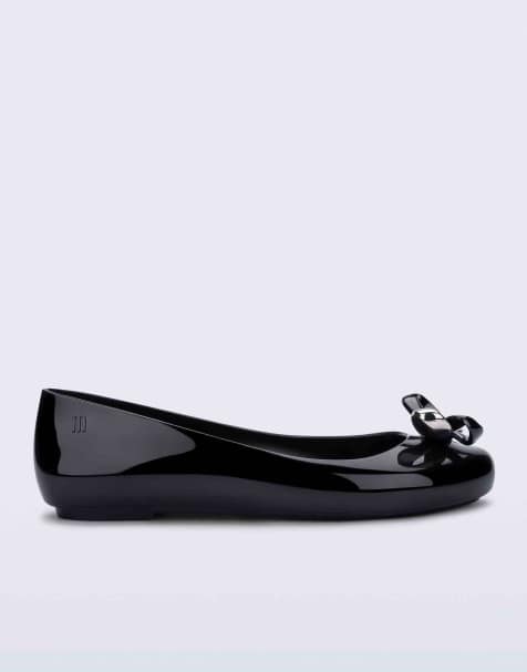 Melissa Sweet love glam ballerina flats in black - view 1