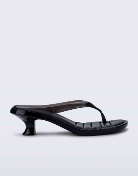 Melissa thong kitten heel in black - view 1