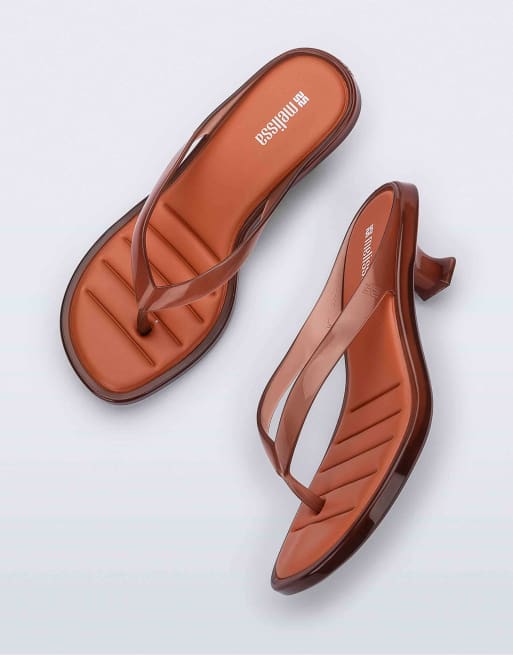 Melissa thong kitten heel in brown/orange, 4 of 4