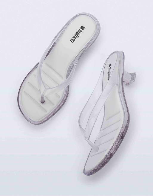 Melissa thong kitten heel in clear/white, 4 of 4