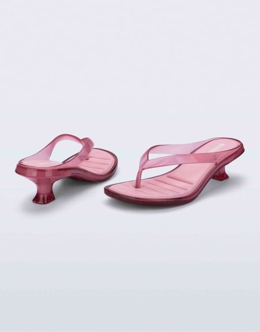 Melissa thong kitten heel in pink, 3 of 4