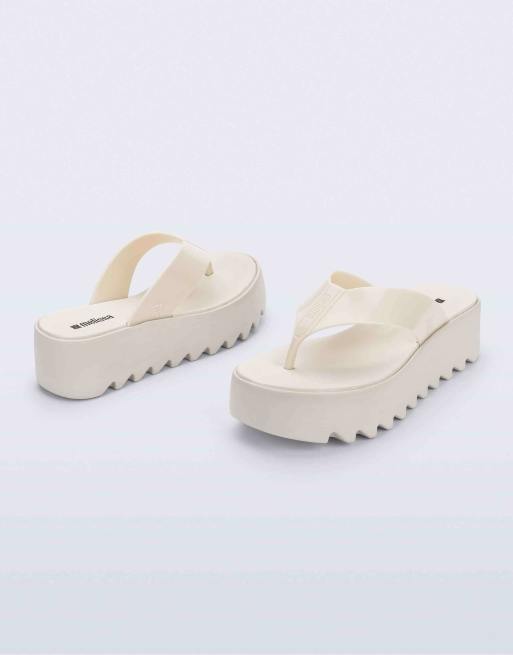 Melissa thong platforms in beige, 3 of 4