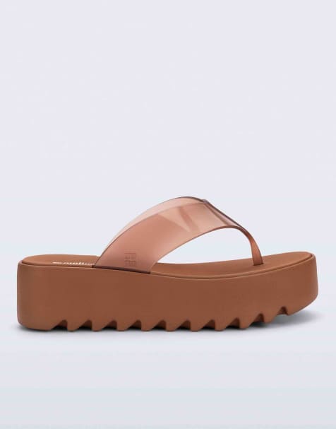 Melissa thong platforms in brown - view 1