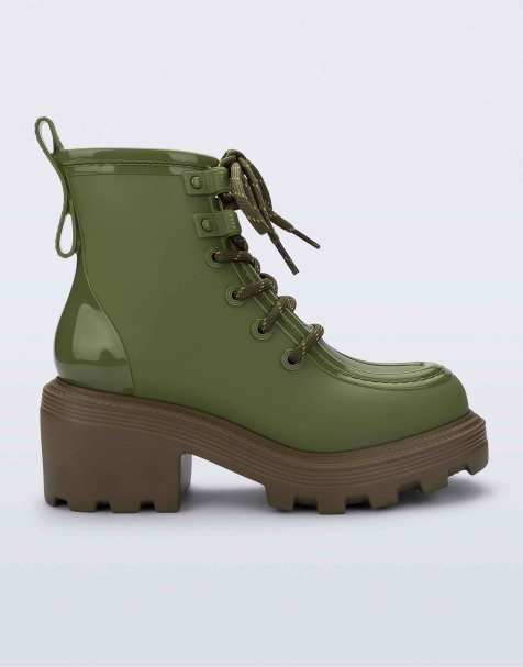 Melissa Track utility boot in green / brown - view 1