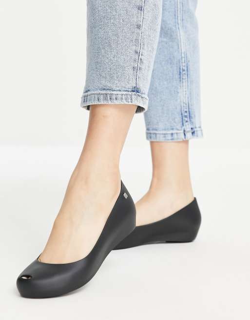 Melissa ultragirl basic flat shoes in black matt | ASOS