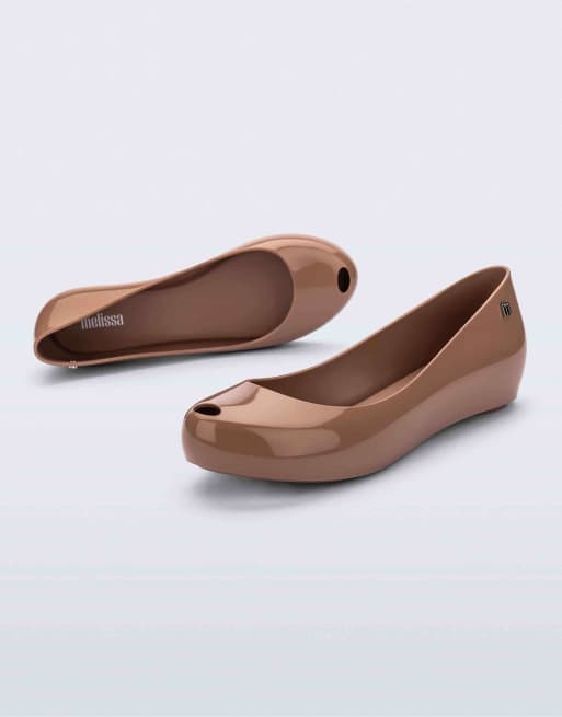 Melissa Ultragirl basic ii ballerina flats in transparent brown, 3 of 4