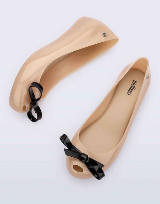 Melissa Ultragirl bow iii ballerina flats in beige / black, 4 of 4