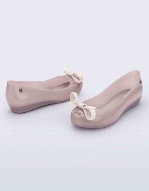 Melissa Ultragirl bow iii ballerina flats in beige, 3 of 4