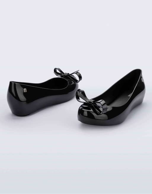 Melissa Ultragirl bow iii ballerina flats in black, 3 of 4
