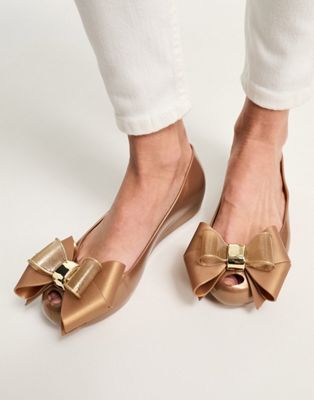 Melissa ultragirl jelly flat shoes in gold