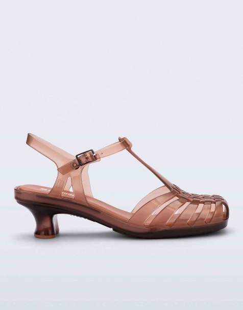 Melissa Vixen kitten heels in clear brown - view 1