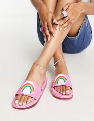 Melissa x Care Bears - Rainbow - Strand-Slider in Rosa