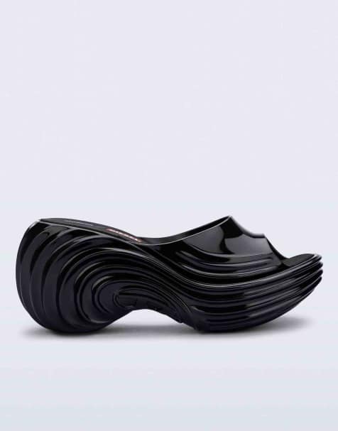 Melissa x Diesel Quantam platform wedge in black - view 1