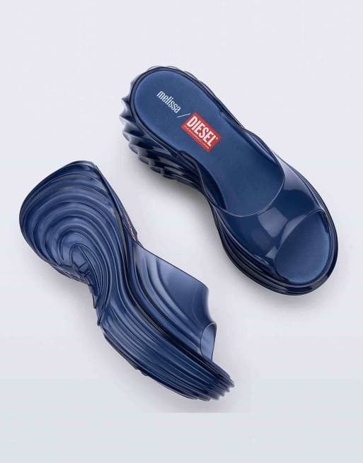 Melissa x Diesel Quantam platform wedge in dark blue transparent, 4 of 4