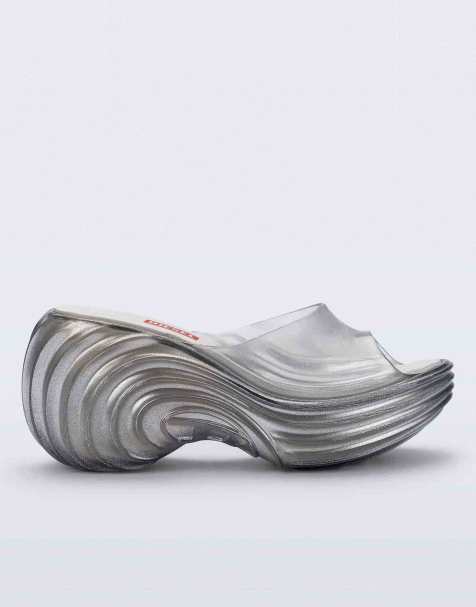 Melissa x Diesel Quantam platform wedge in transparent - view 1