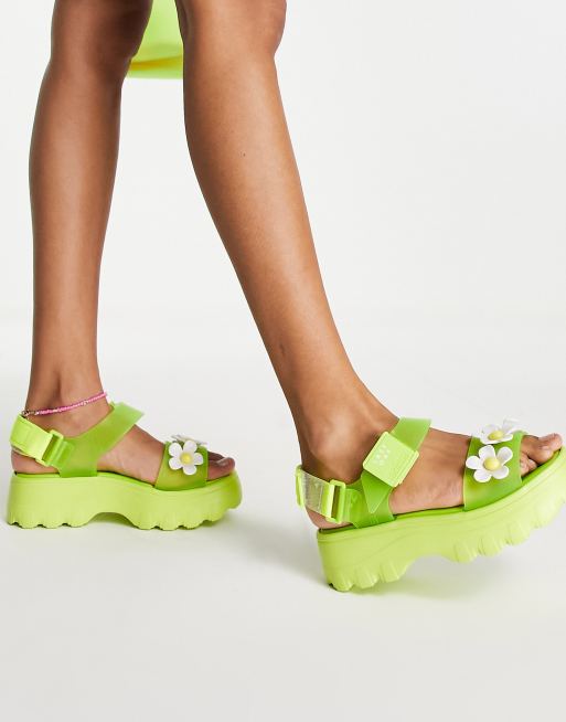 melissa green flower sandals