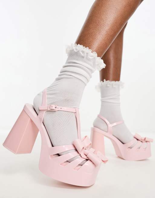 Melissa x Viktor and Rolf party jelly platforms in baby pink ASOS