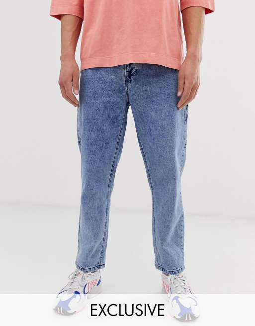 Mellemblå forvaskede skaterjeans fra COLLUSION x004 carpenter