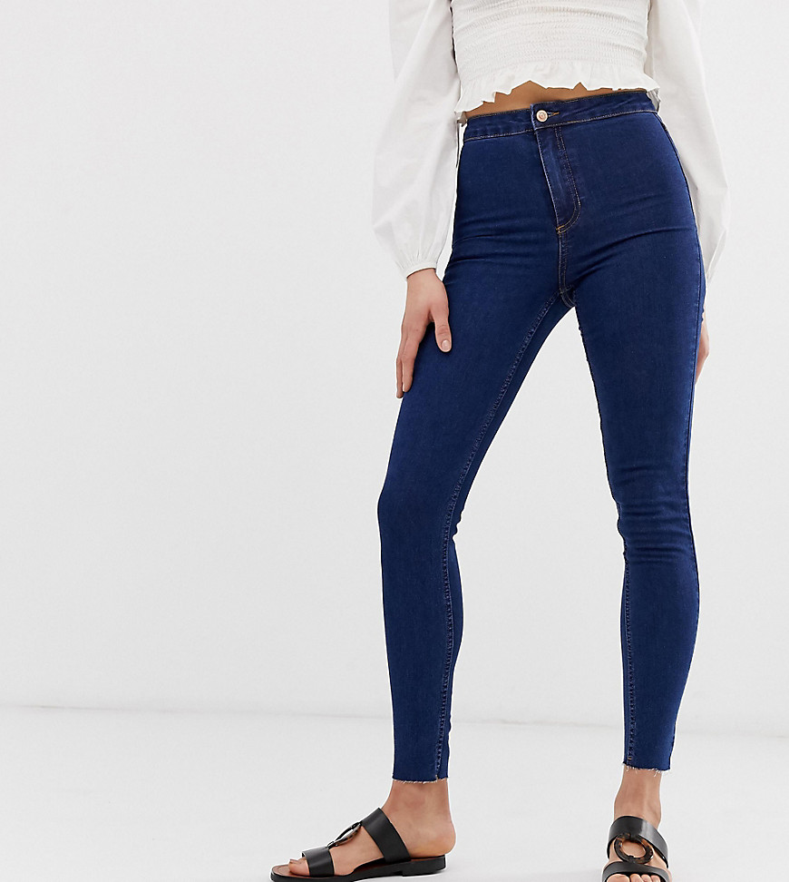 Mellemblå skinny disko jeans fra New Look Tall