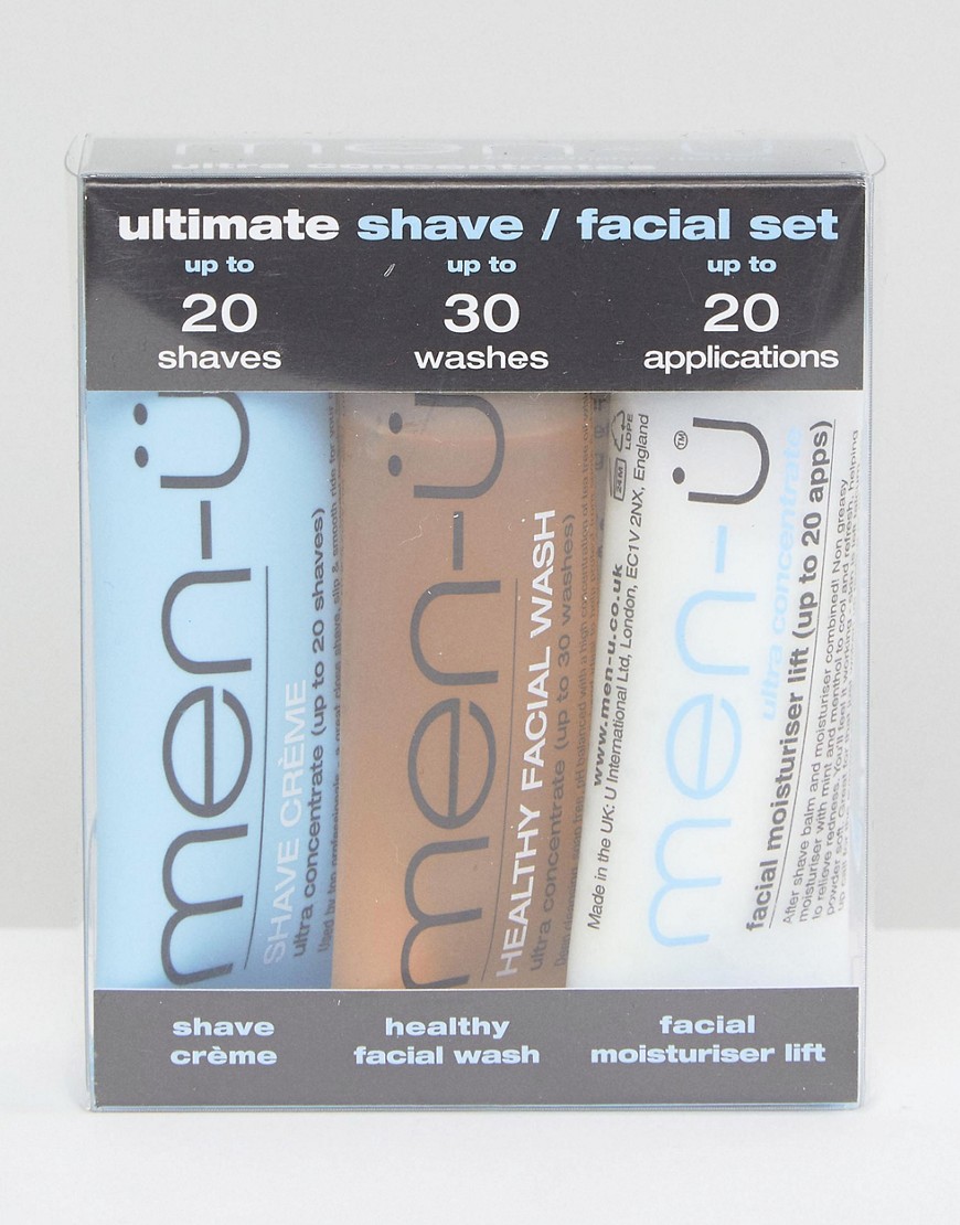 Men-u Ultimate Shave / gezichtverzorgingsset 3x15ml-Zonder kleur