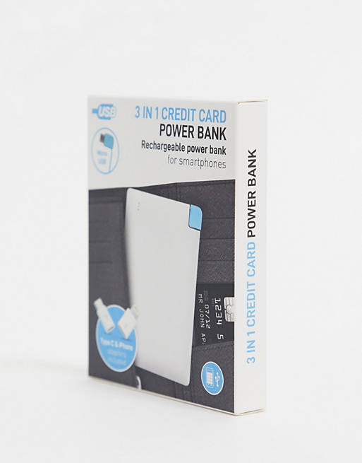 Menkind - Caricabatterie portatile per telefono a forma di carta di credito