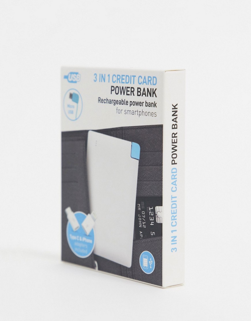 Menkind credit card phone power bank-White