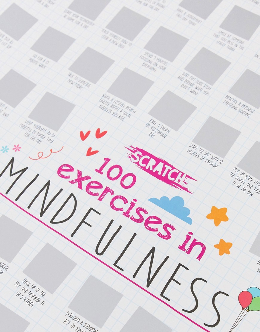 Menkind - Krasposter voor mindfulness met 100 dagen-Zwart