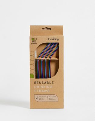 Menkind metal straws in rainbow