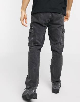 acid wash cargo jeans