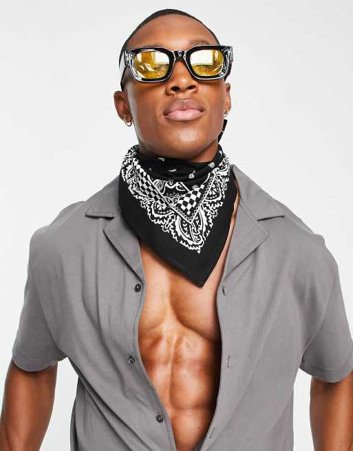 Mennace - Bandana met paisley motief in zwart