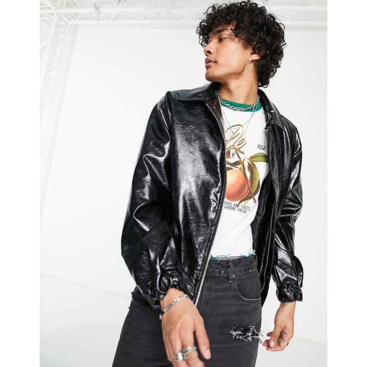 Vinyl bomber clearance jacket