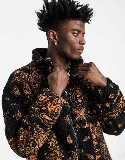 Mennace - Borg jack met paisley motief in zwart en oranje, 2 van 4
