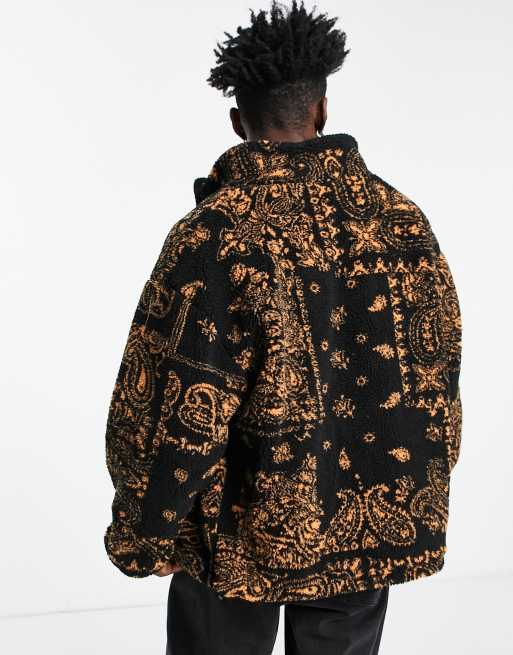 Mennace - Borg jack met paisley motief in zwart en oranje, 3 van 4