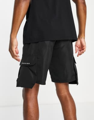 black cargo shorts